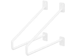 ML-Design 2 Stück Regalhalterung 220 mm aus Stahl Haarnadel Regalwinkel Weiß