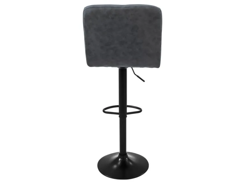 Discount ML-Design Barhocker 4Er Set aus Kunstleder Anthrazit mit Rückenlehne Fußstütze Anthrazit-Schwarz