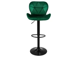 ML-Design Barhocker 2Er Set aus Samt Grün Gepolsterter Barstuhl mit Fußstütze