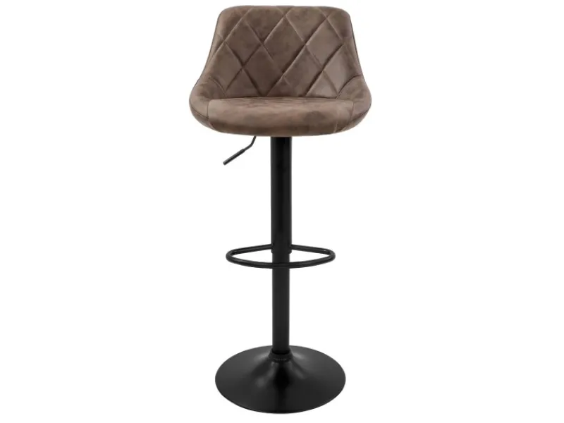 ML-Design Barhocker 2Er Set aus Kunstleder Braun mit Rückenlehne und Fußstütze