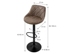 ML-Design Barhocker 2Er Set aus Kunstleder Braun mit Rückenlehne und Fußstütze