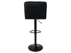 Best ML-Design Barhocker 2Er Set aus Samt Schwarz Barstuhl mit Rückenlehne Fußstütze