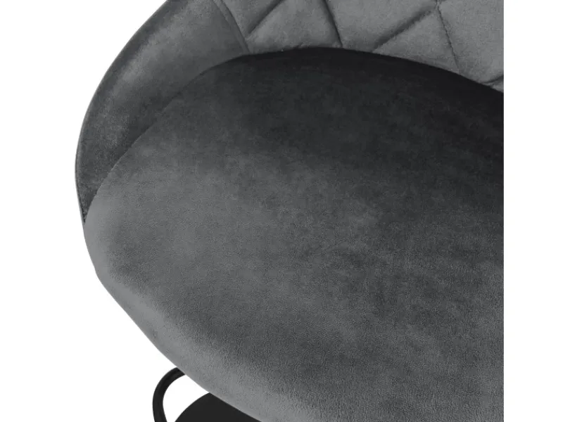 New ML-Design Barhocker 4Er Set aus Samt Grau mit Rückenlehne Drehbar Grau-Schwarz