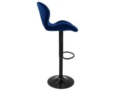 Clearance ML-Design Barhocker 2Er Set aus Samt Blau mit Rückenlehne und Fußstütze