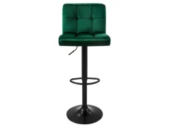 ML-Design Barhocker 4Er Set Bezug aus Samt Grün mit Rückenlehne und Fußstütze