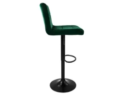 ML-Design Barhocker 4Er Set Bezug aus Samt Grün mit Rückenlehne und Fußstütze