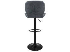 ML-Design Barhocker 4Er Set Kunstleder Anthrazit Rückenlehne Drehbar