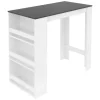 ML-Design Bartisch mit 3-Stufigem Regal Weiß-Anthrazit 117x106x57 cm Stehtisch
