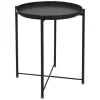 Best ML-Design Beistelltisch Rund 45xH52cm mit Abnehmbarem Tablett aus Metall Schwarz