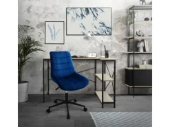 ML-Design Bürostuhl Blau Sitzfläche aus Samt Metallgestell Drehstuhl