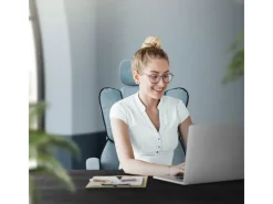 ML-Design Bürostuhl Ergonomisch Blau Höhenverstellbar mit Rückenlehne
