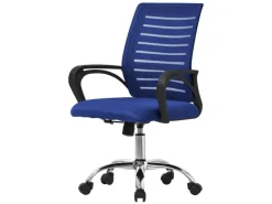 New ML-Design Bürostuhl Ergonomisch Blau Höhenverstellbarer Drehstuhl Blau-Silber