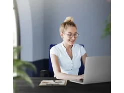 New ML-Design Bürostuhl Ergonomisch Blau Höhenverstellbarer Drehstuhl Blau-Silber