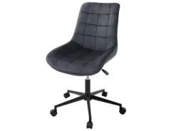 ML-Design Bürostuhl Grau Sitzfläche aus Samt Metallgestell Drehstuhl