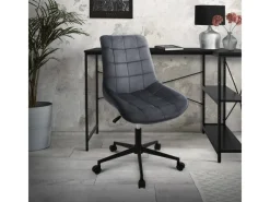 ML-Design Bürostuhl Grau Sitzfläche aus Samt Metallgestell Drehstuhl