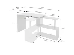 ML-Design Eckschreibtisch Drehbar L-Form Glänzend 150x88x75 cm