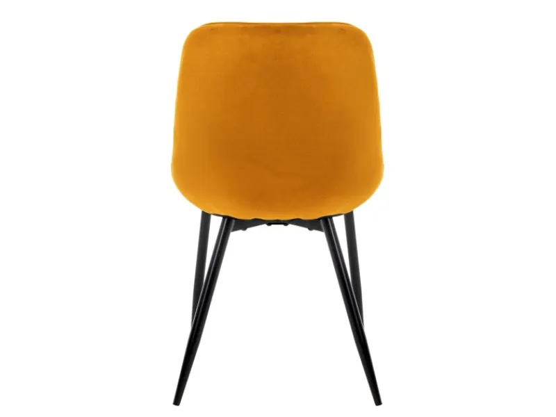 Discount ML-Design 4Er Set Esszimmerstühle mit Rücken- und Armlehnen aus Samt Senfgelb