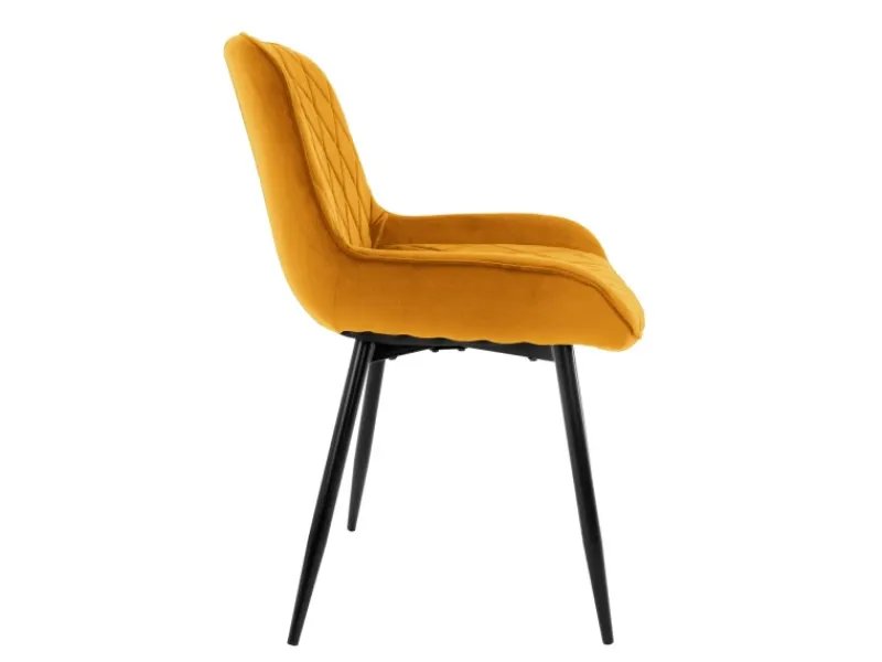 Discount ML-Design 4Er Set Esszimmerstühle mit Rücken- und Armlehnen aus Samt Senfgelb