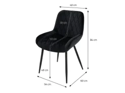 Sale ML-Design 2Er Set Esszimmerstühle mit Rücken und Armlehnen Schwarz Samt