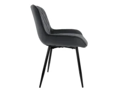 ML-Design 6Er Set Esszimmerstühle mit Rücken- und Armlehnen Anthrazit Samt Sitz