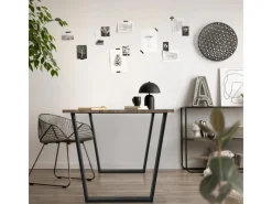 Clearance ML-Design 2Er Set Tischbeine Trapez 75x72 cm V-Form Schwarz Profil 8x2 cm Stahl