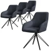 ML-Design Esszimmerstühle Drehbar 4Er Set Textil Webstoff Schwarz Drehstuhl