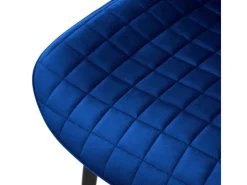 Best ML-Design Esszimmerstühle 2Er Set Sitzfläche aus Samt mit Rückenlehne Dunkelblau