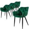 ML-Design Esszimmerstühle 4Er Set Dunkelgrün Küchenstuhl mit Dickem Samtstoff