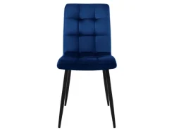 ML-Design Esszimmerstühle 4Er Set Dunkelblau mit Rückenlehne mit Samtbezug