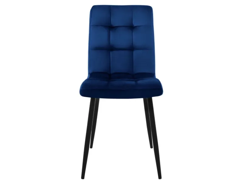 ML-Design Esszimmerstühle 4Er Set Dunkelblau mit Rückenlehne mit Samtbezug