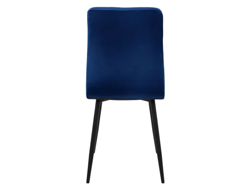 ML-Design Esszimmerstühle 4Er Set Dunkelblau mit Rückenlehne mit Samtbezug