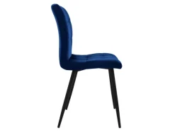 ML-Design Esszimmerstühle 4Er Set Dunkelblau mit Rückenlehne mit Samtbezug