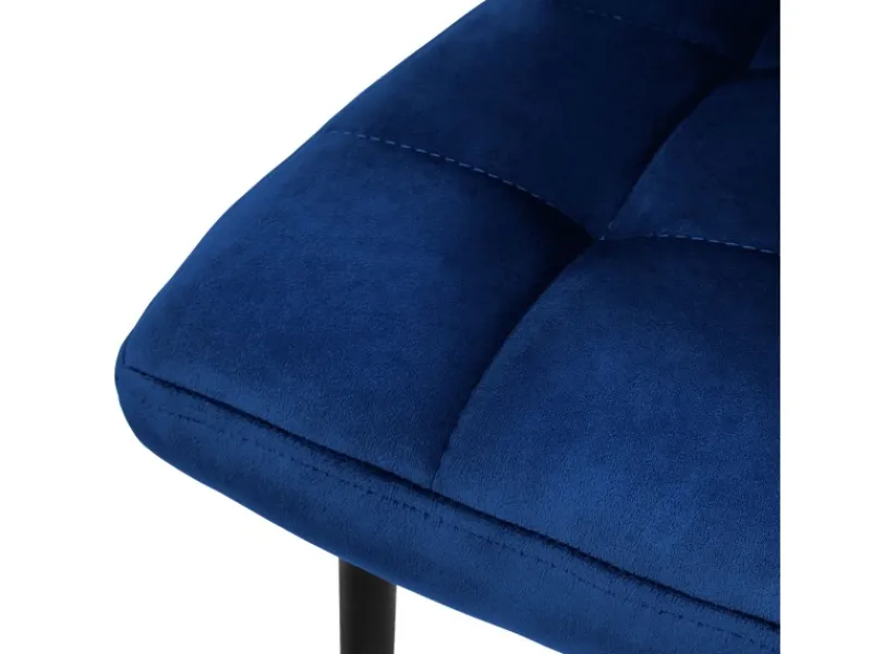 ML-Design Esszimmerstühle 4Er Set Dunkelblau mit Rückenlehne mit Samtbezug