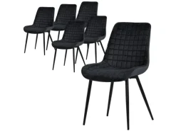 ML-Design Esszimmerstühle 6Er Set Sitzfläche aus Samt mit Rückenlehne