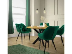 ML-Design Esszimmerstühle 2er Set Dunkelgrün aus Dickem Samtstoff