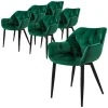Outlet ML-Design Esszimmerstühle 6Er Set Dunkelgrün Küchenstuhl mit Dickem Samtstoff