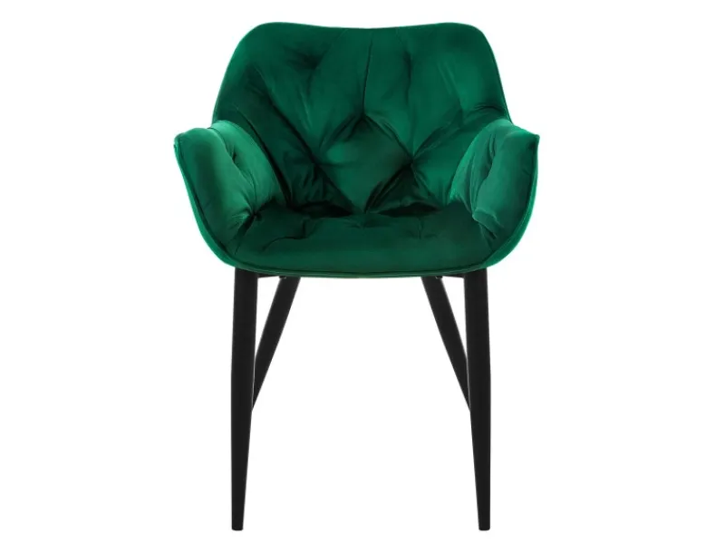 Outlet ML-Design Esszimmerstühle 6Er Set Dunkelgrün Küchenstuhl mit Dickem Samtstoff