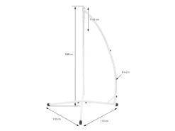 Online ML-Design Hängesesselgestell Weiß 208 cm Belastung bis 120 kg Stahlrohr