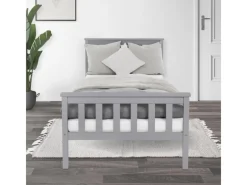 ML-Design Holzbett 90x200 cm Bettgestell mit Lattenrost und Füße