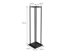 ML-Design Kaminholzregal 33 x 115 x 33 cm Rechteckig Schwarz Metall Innen/Außen