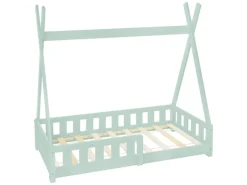 ML-Design Kinderbett Tipi 70x140 cm Mint mit Rausfallschutz Lattenrost