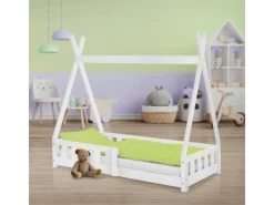 ML-Design Kinderbett Tipi 70x140 cm mit Rausfallschutz Lattenrost