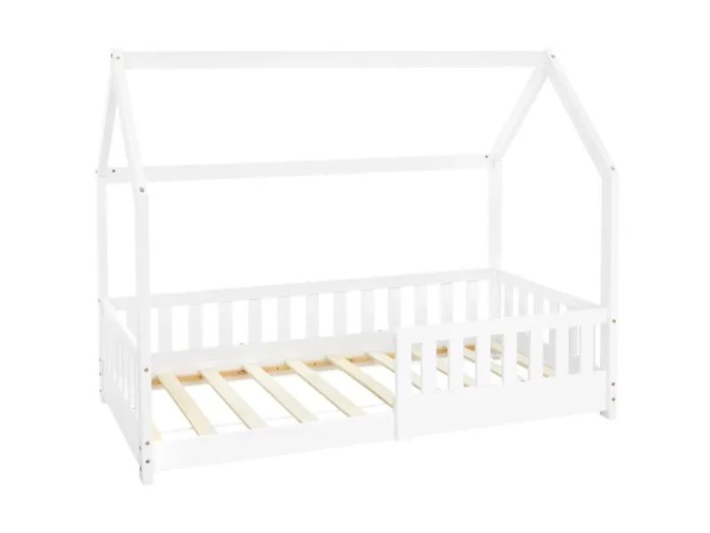 ML-Design Kinderbett 80x160 cm mit Rausfallschutz Dach Lattenrost