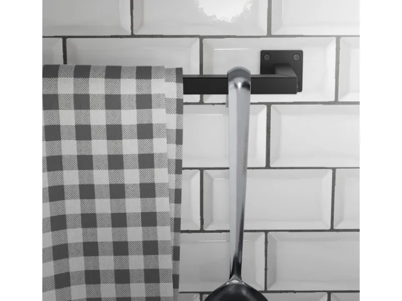 New ML-Design Kleiderstange Rechteck die Wand T30cm x B90cm Schwarz aus Stahl U-Form