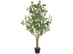 ML-Design Künstliche Eukalyptus 150cm Groß Kunstpflanze Naturholzstamm