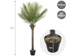 ML-Design Künstliche Palme 150 cm Groß Tropische Kunstpalme im Topf