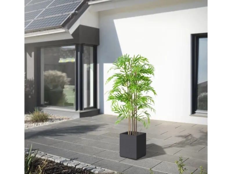 ML-Design Künstlicher Bambus 150cm Groß Kunstpflanze mit Echtholzstamm