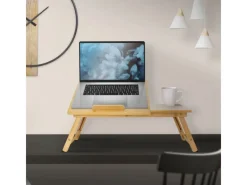 New ML-Design Laptoptisch aus Bambus fürs Sofa Höhenverstellbar Klappbar Braun