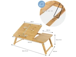 New ML-Design Laptoptisch aus Bambus fürs Sofa Höhenverstellbar Klappbar Braun