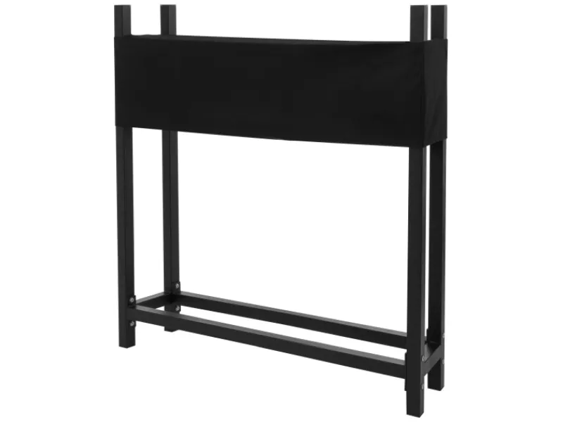 Hot ML-Design Metall Kaminholzregal mit Abdeckung 113x25x115 cm Anthrazit Stahl